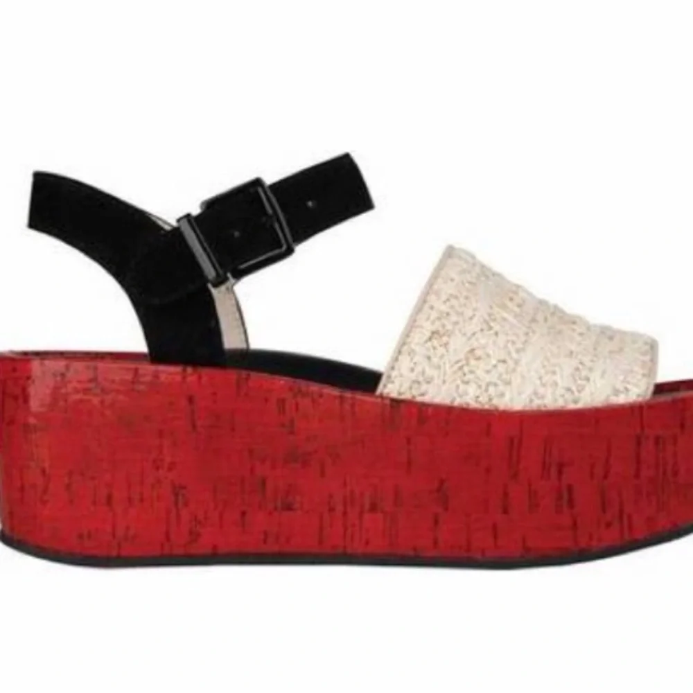 Kenneth Cole Danton platform shoes red/black straps size 9M - Picture 16 of 16